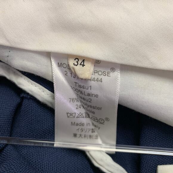 CELINE Size S Navy Black Wool Straight Dress Pants - Picture 4 of 7